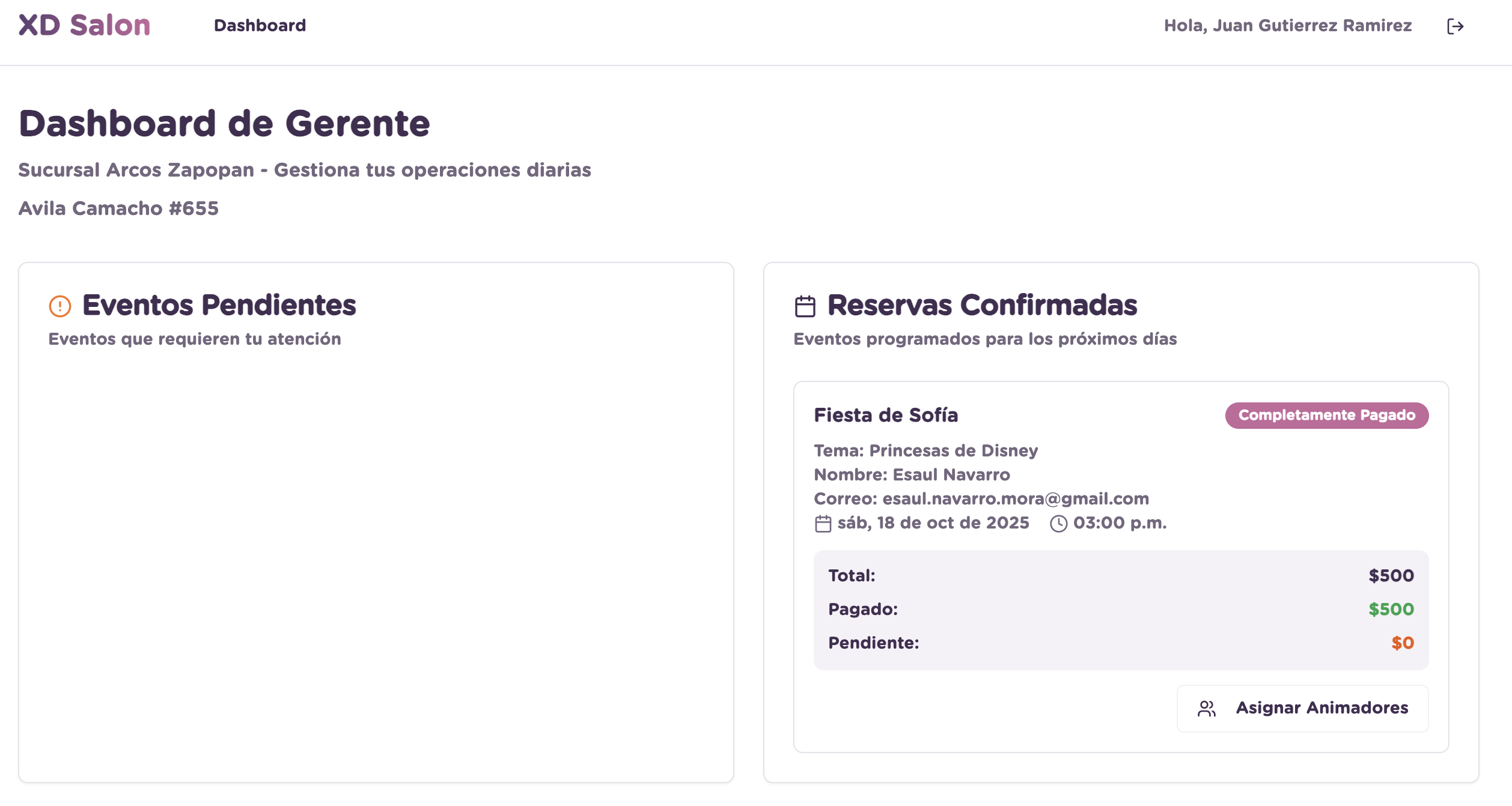 Reserva confirmada con pago completo